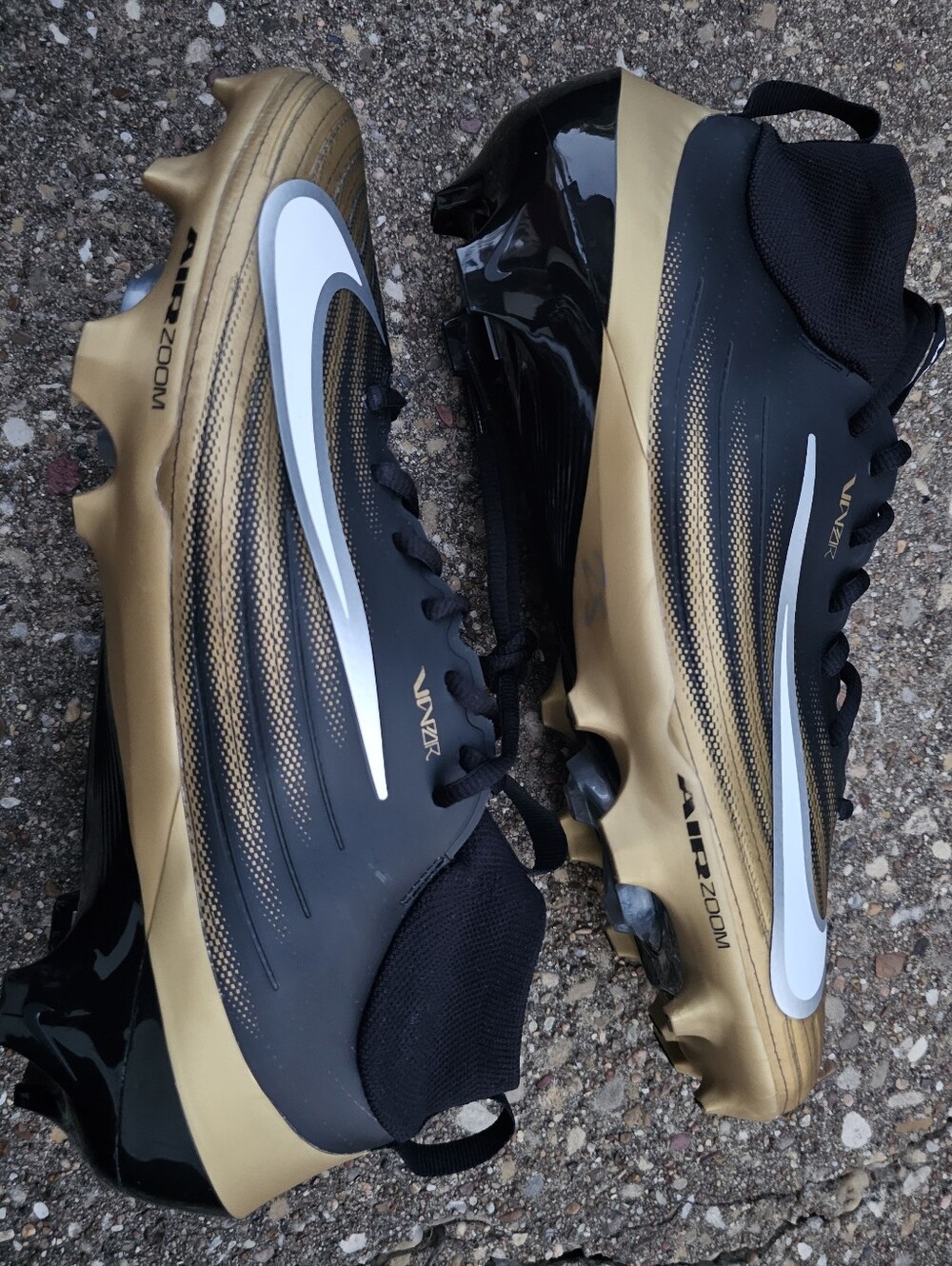 Nike Zoom Air Vapor Pro 1 Black Gold Football Cleats Mens 11 FB3298-003